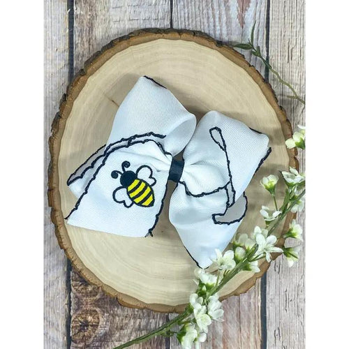 Animal Embroidered Moonstitch Hair Bow