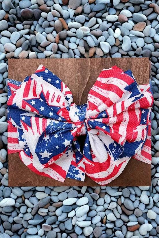 Big Tassel Patriotic Printed Fashion Headband for Kids
