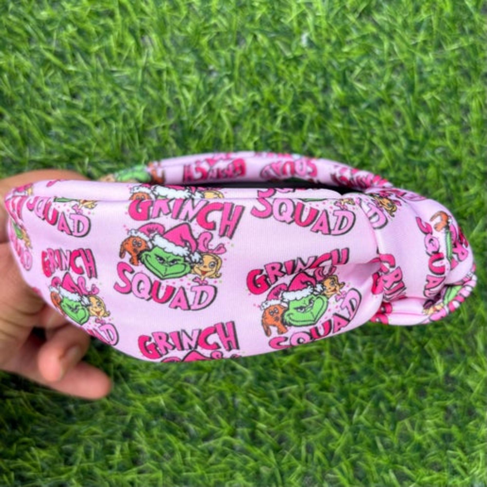 Grinch printed headband from toddler to youth.