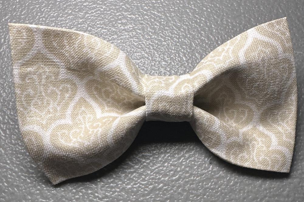 Beige Crowns on Cream Bow Tie