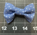 Denim with White Hearts Bow Tie