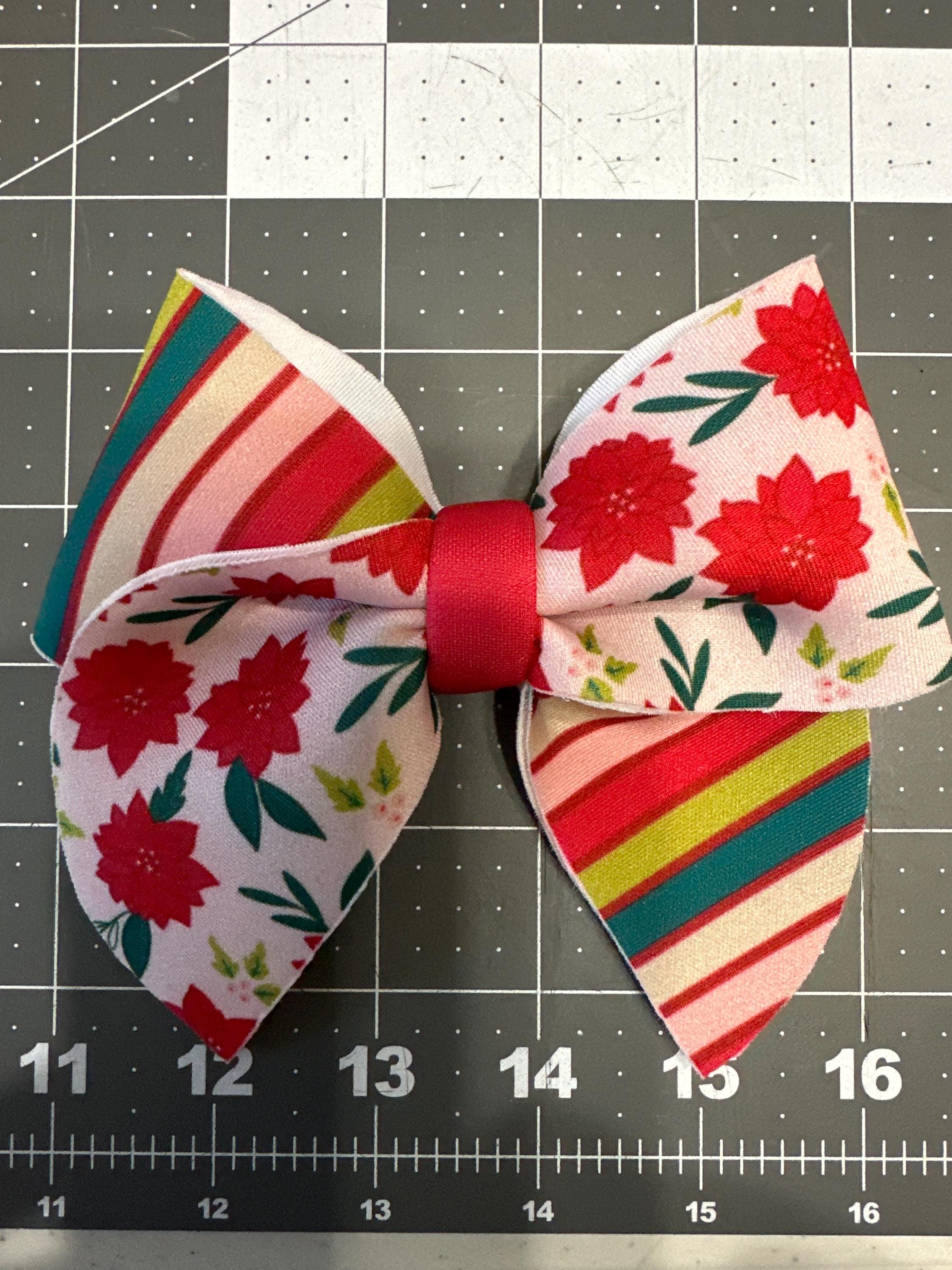 Reindeer Forest Stripes Sailor Neoprene Hair Bows