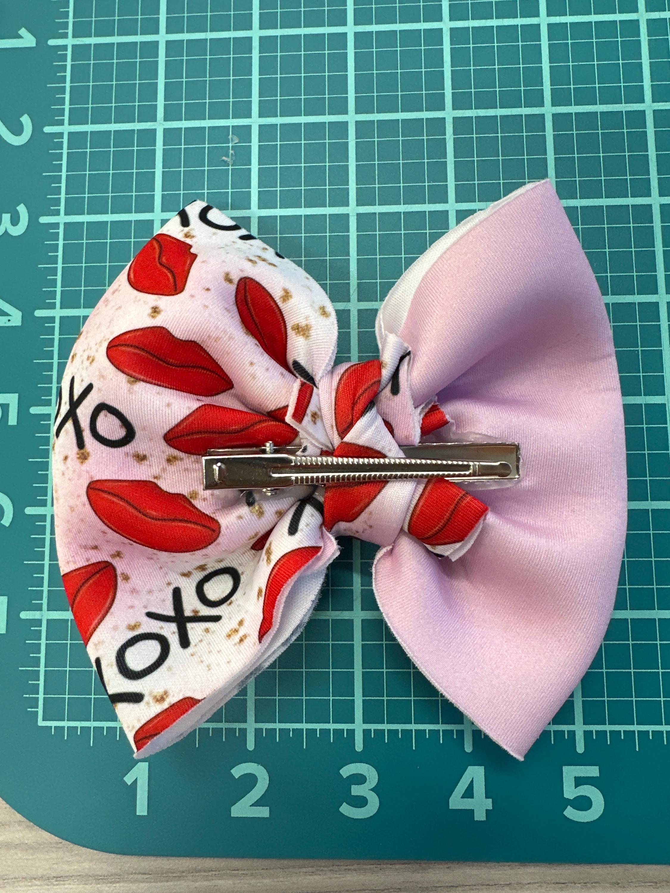 Hugs and Kisses Pinch Neoprene Hair bow