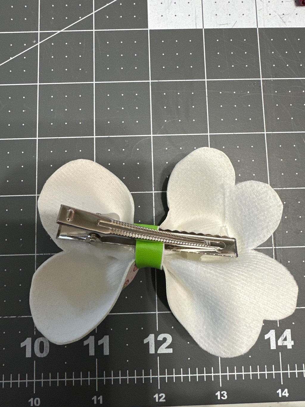 St Patrick's Day Hair Bow, Luck Faux Leather Clip