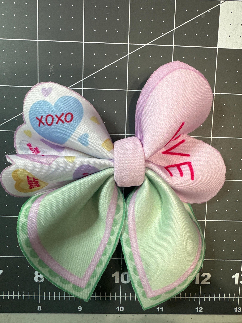 Pastel Valentine Shapes Bubble Neoprene Hair Bows
