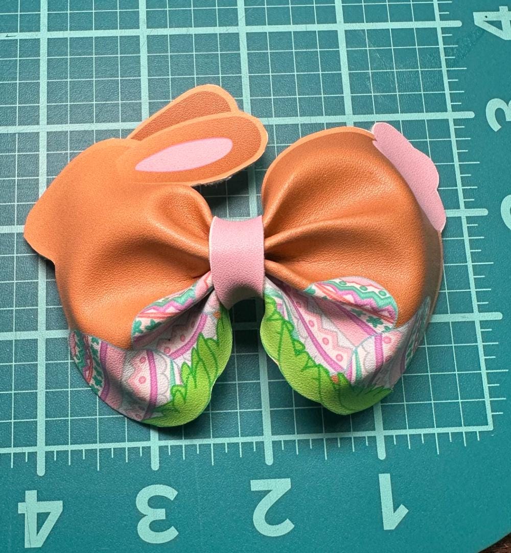 Pastel Spring Garden Faux Leather Hair bows