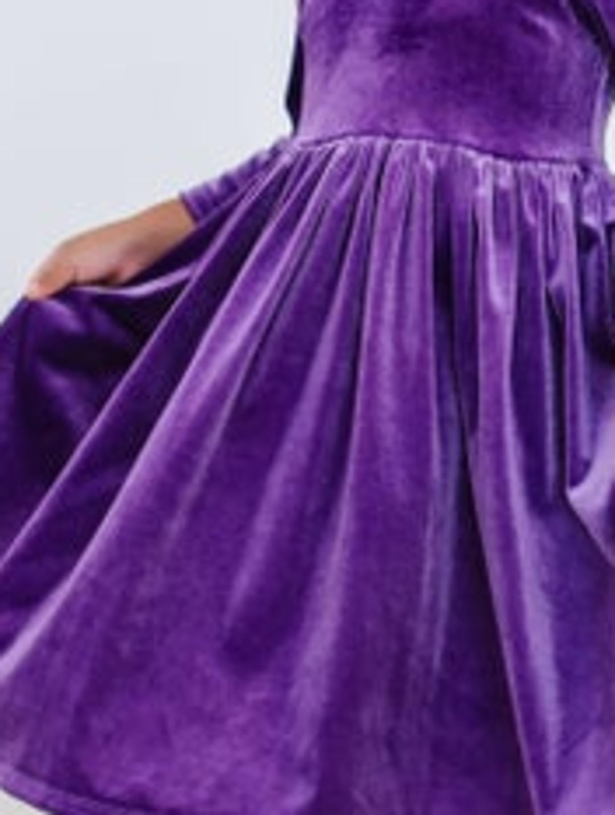 Purple Velvet Twirl Dress