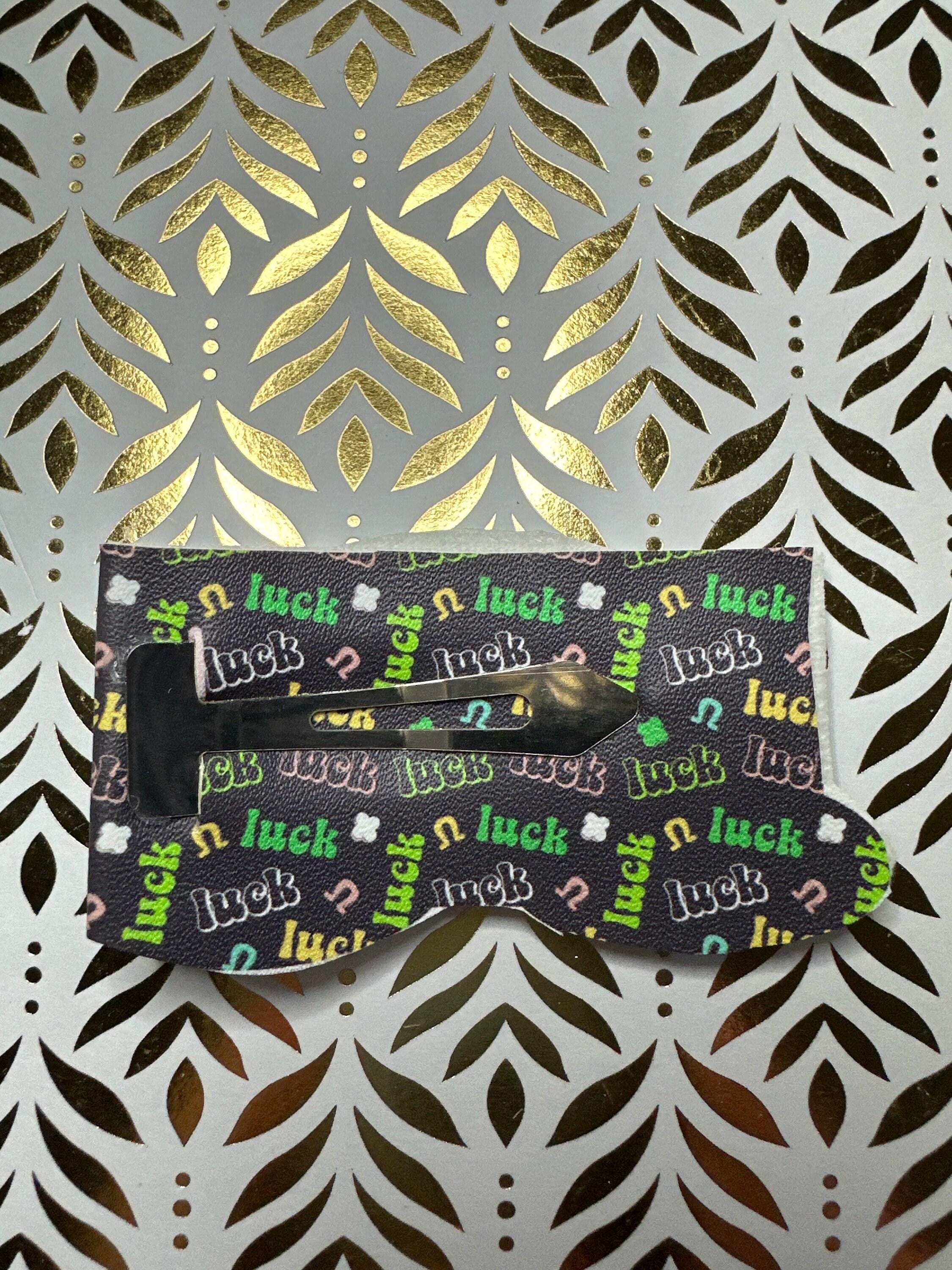 St. Patrick's Day Faux Leather Barrette, Lucky Charms