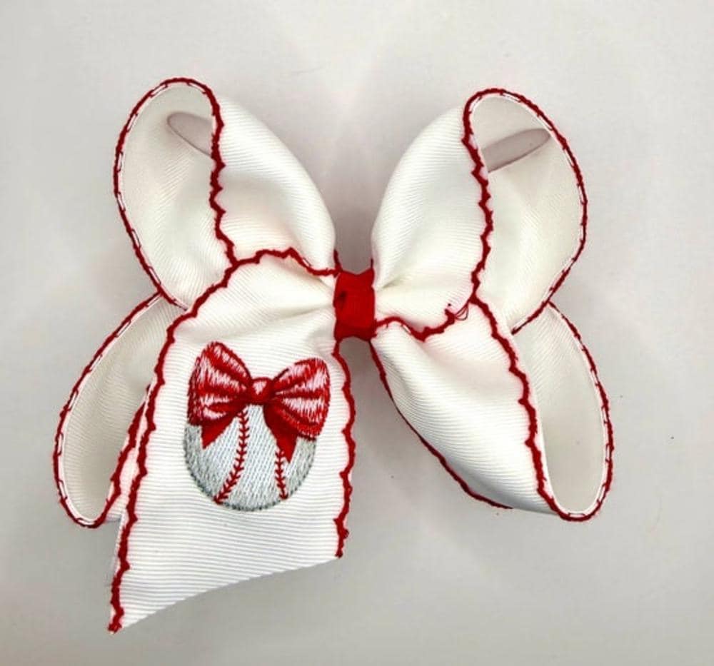 Baseball Moonstitch Bow