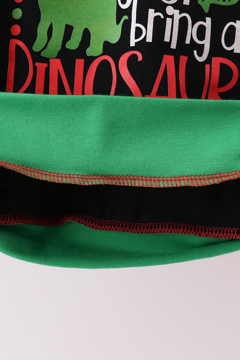 Black dinosaur print top