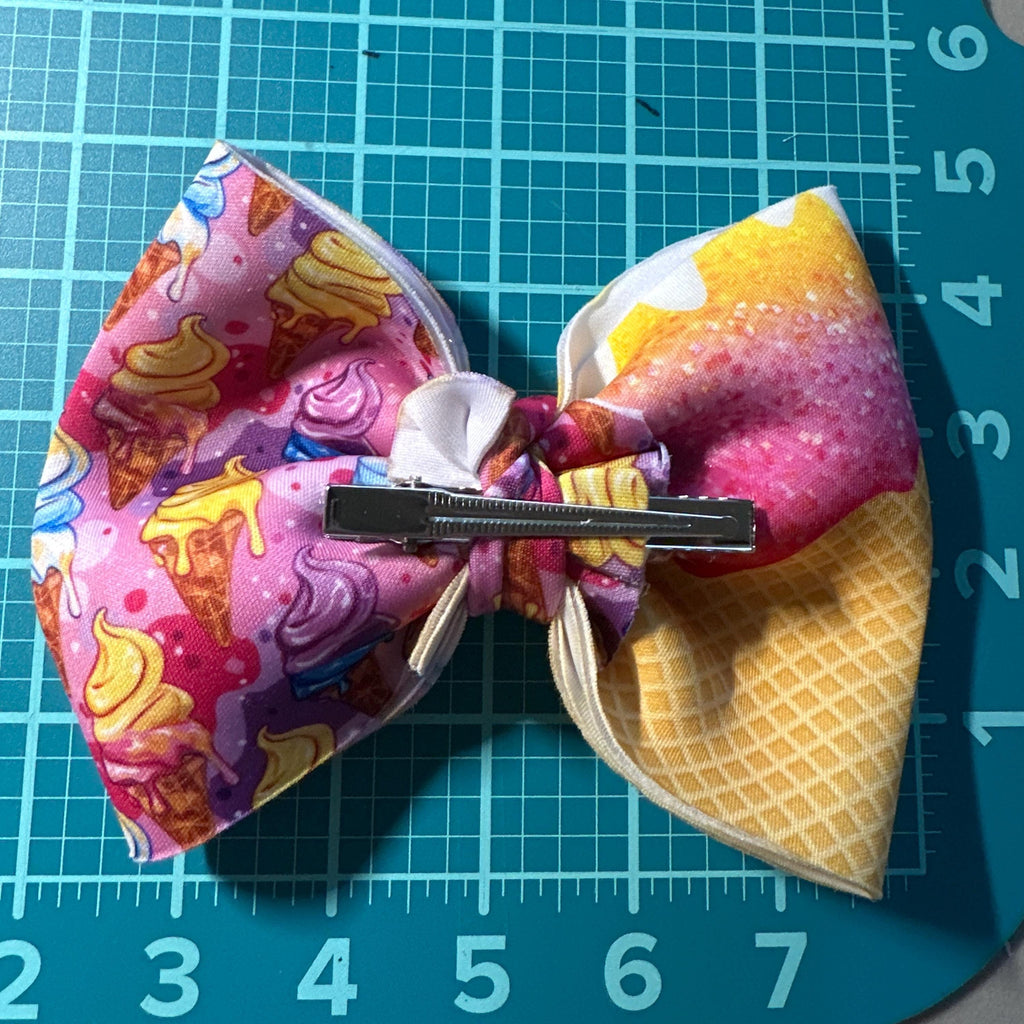 Ice Cream Treats Pinch Fabric Hair bow