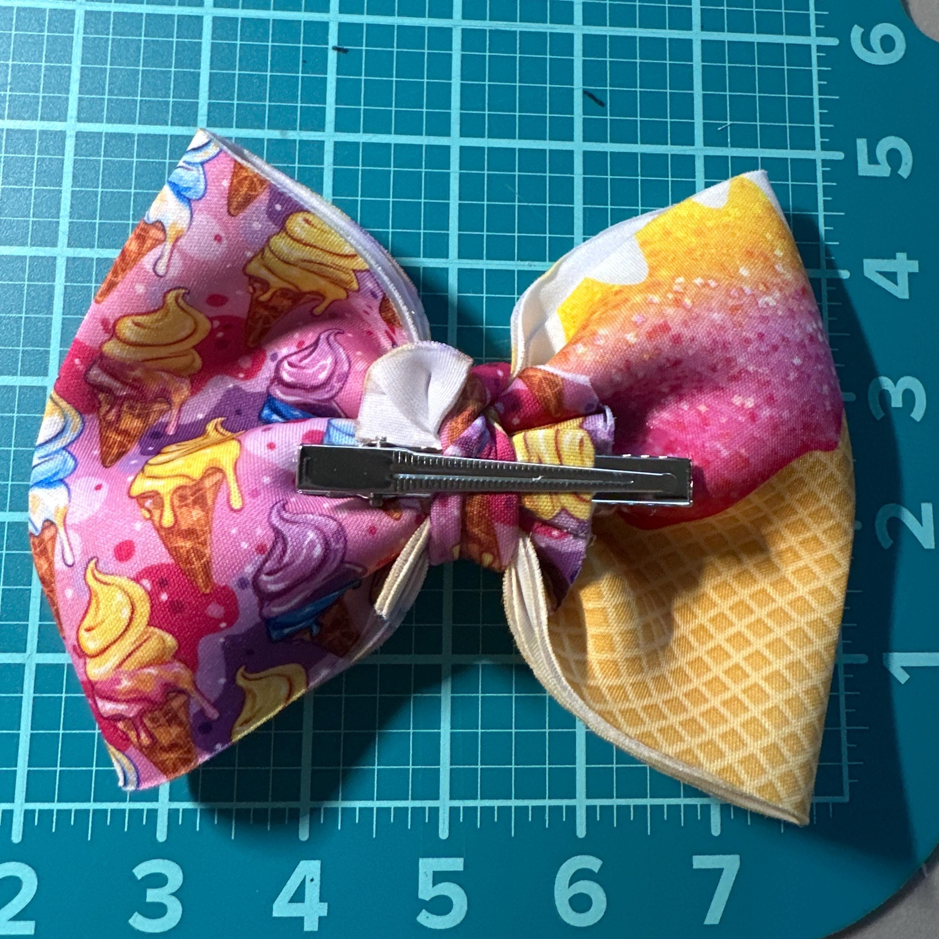 Ice Cream Treats Pinch Fabric Hair bow