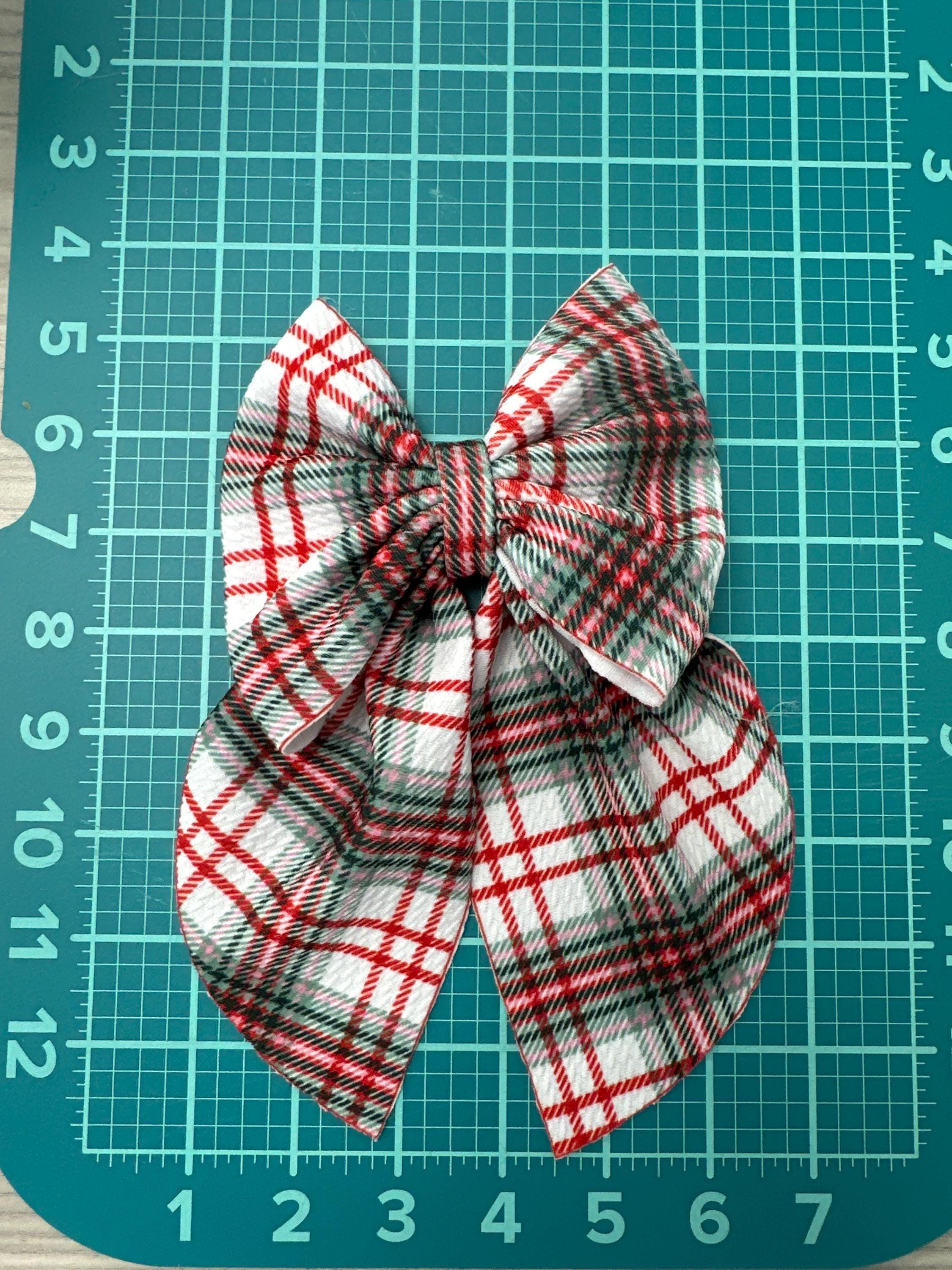 Vintage Christmas Flowy Sailor Fabric Hair Bows