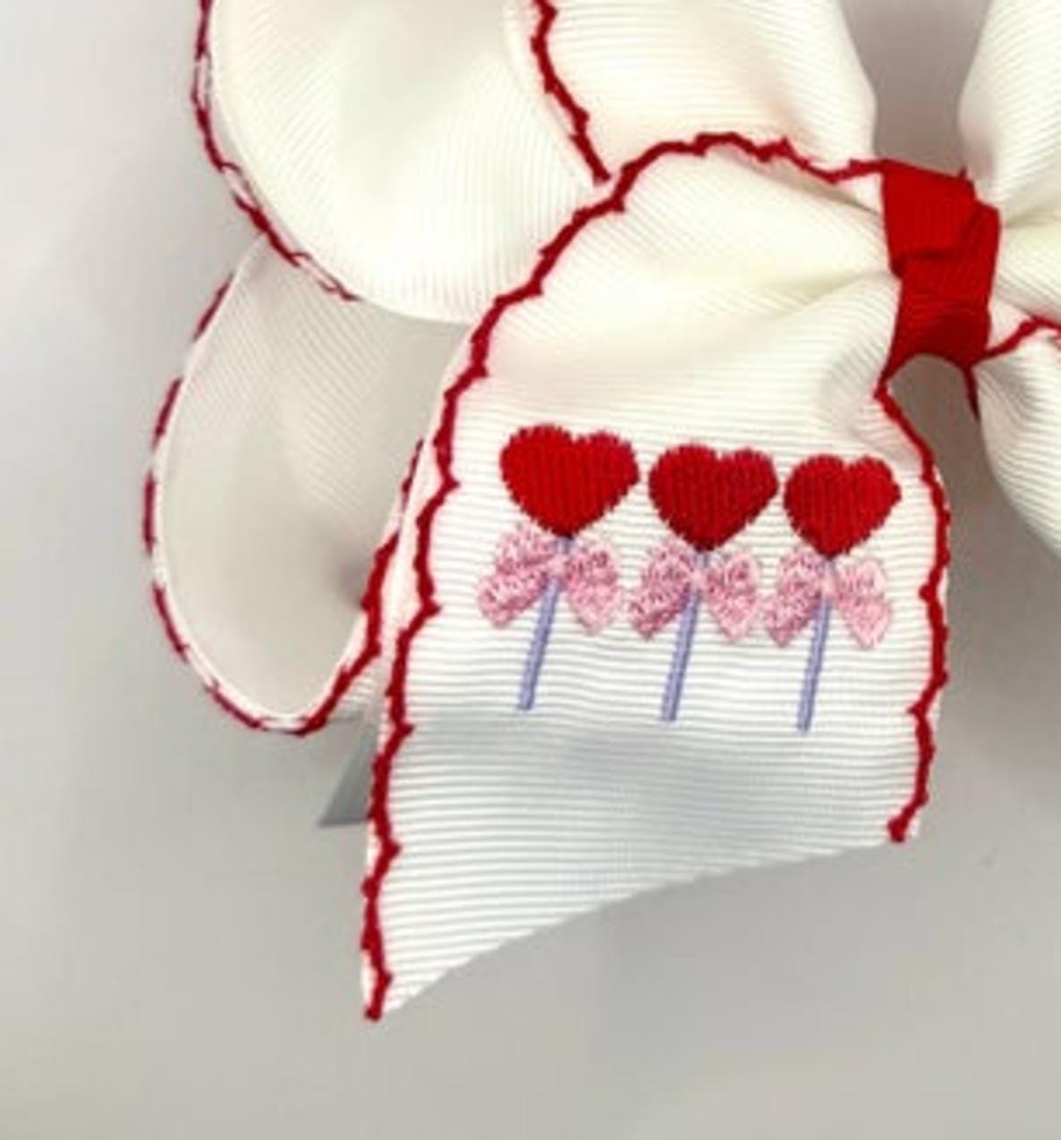 Lollipop Hearts Moonstitch Bow