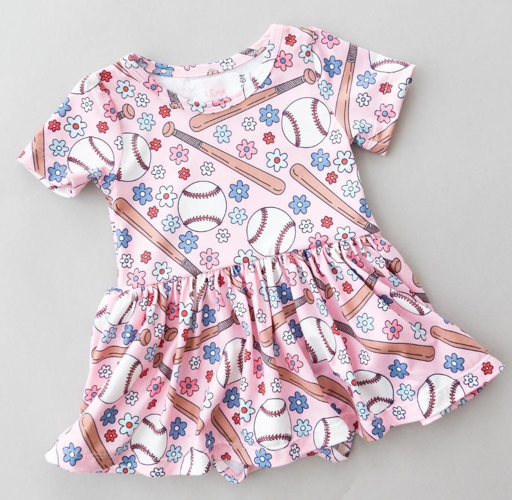Batter Up Short Sleeve Twirl Bodysuit