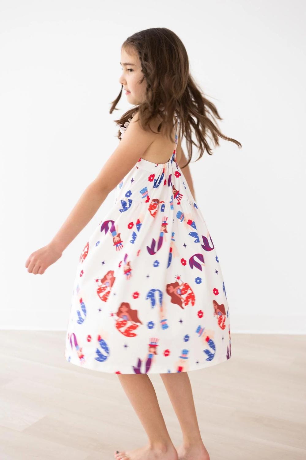 Mer-Made in USA Ruffle Cross Back Dress