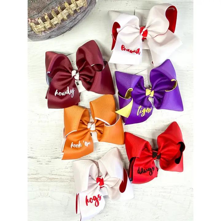 Double Layer School Spirit Hair Bow