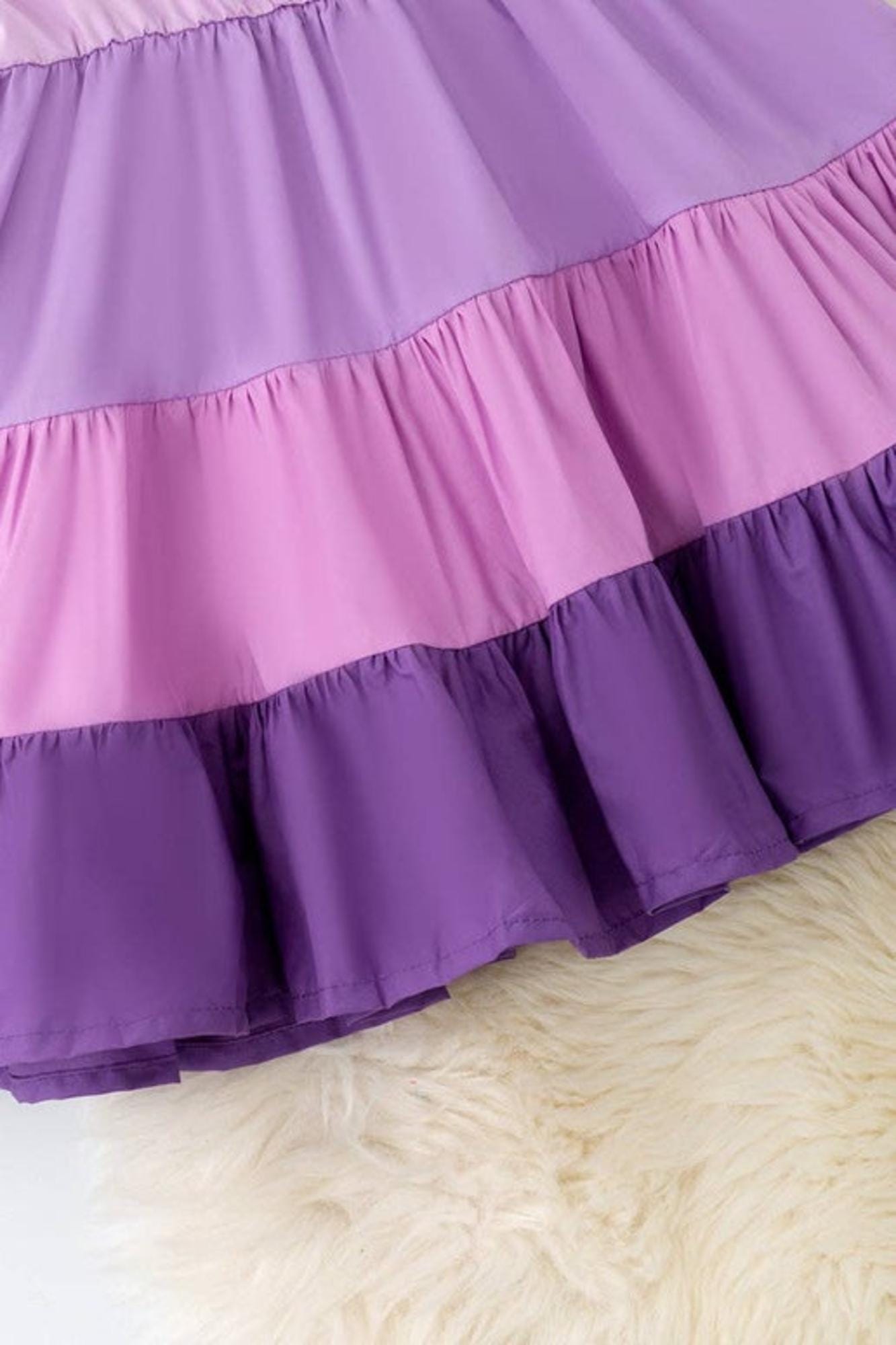 Multi-Purple tone ruffle dress.