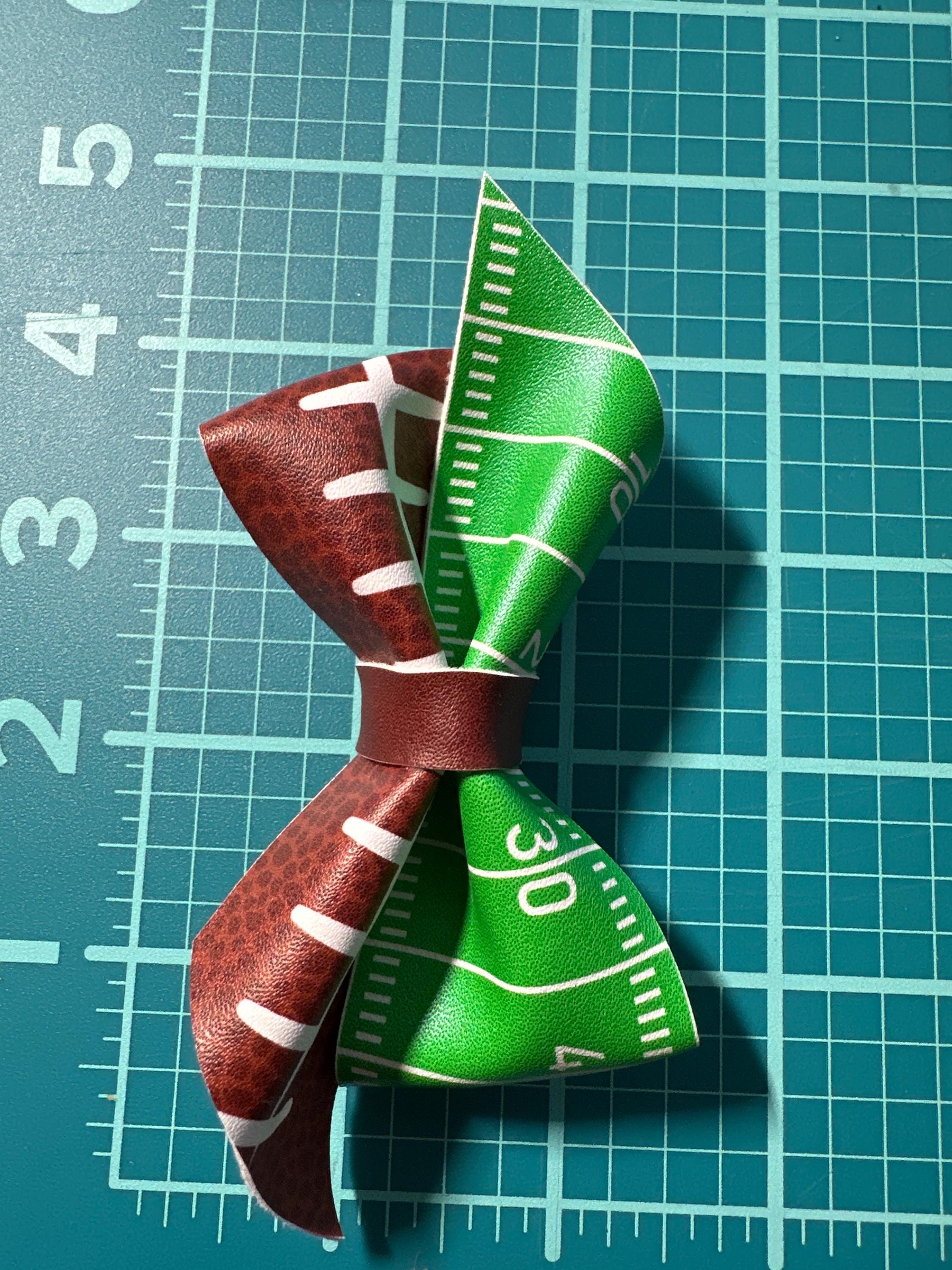 Football Faux Leather Hair bows