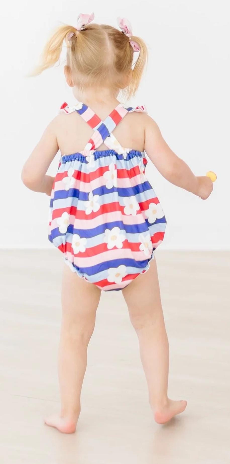 July Vibes Ruffle Cross Back Romper