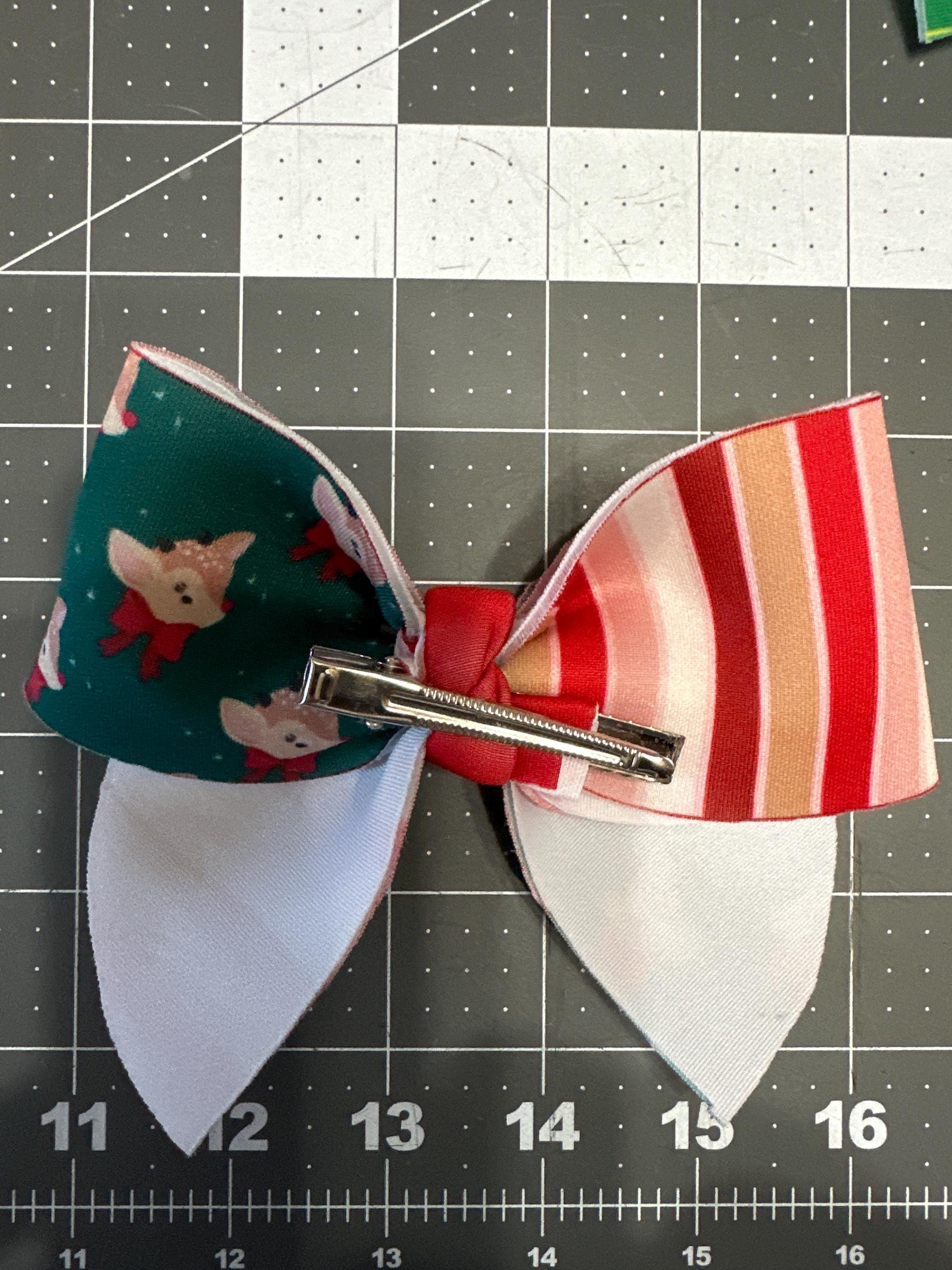 Reindeer Forest Stripes Sailor Neoprene Hair Bows