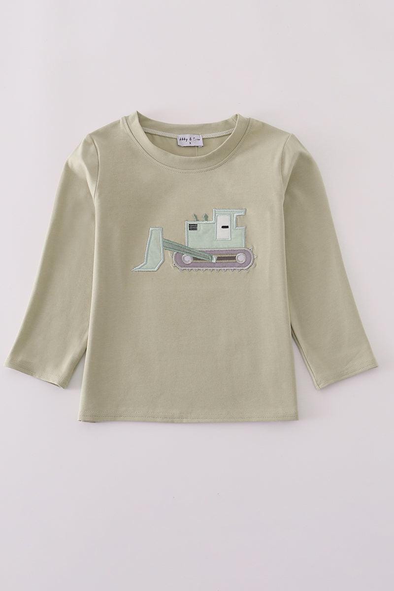 Cream excavator applique top