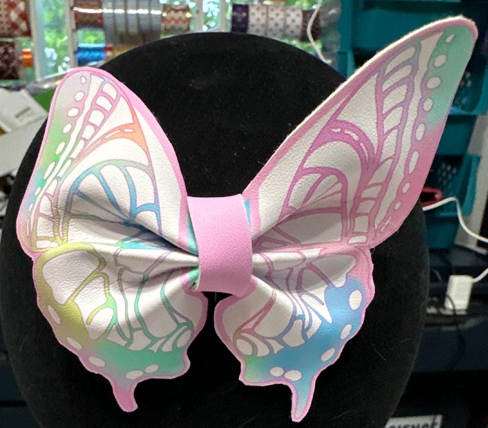 Colorful Butterfly Faux Leather Hair bows