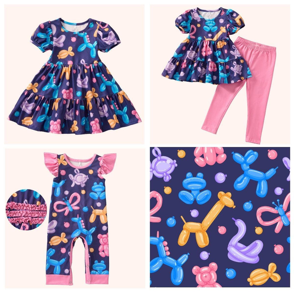 Balloon Friends Girls' Romper