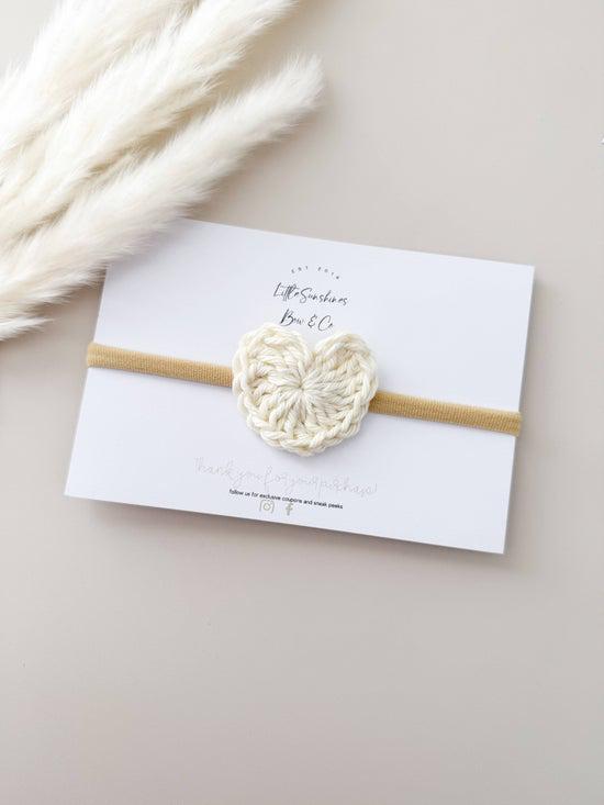 Crochet Heart Nylon Headband