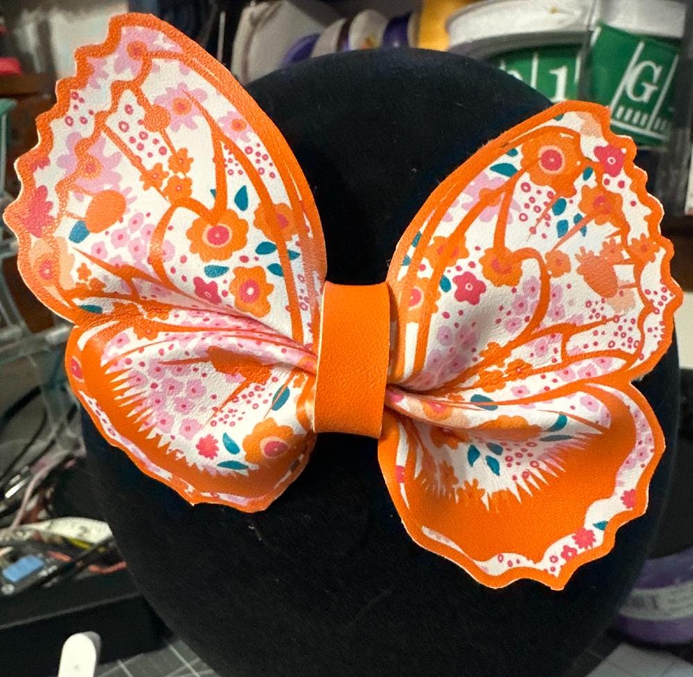 Colorful Butterfly Faux Leather Hair bows