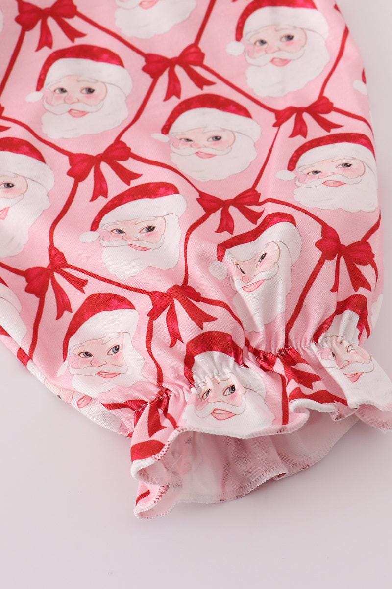 Red Santa Claus smocked dress
