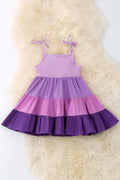Multi-Purple tone ruffle dress.