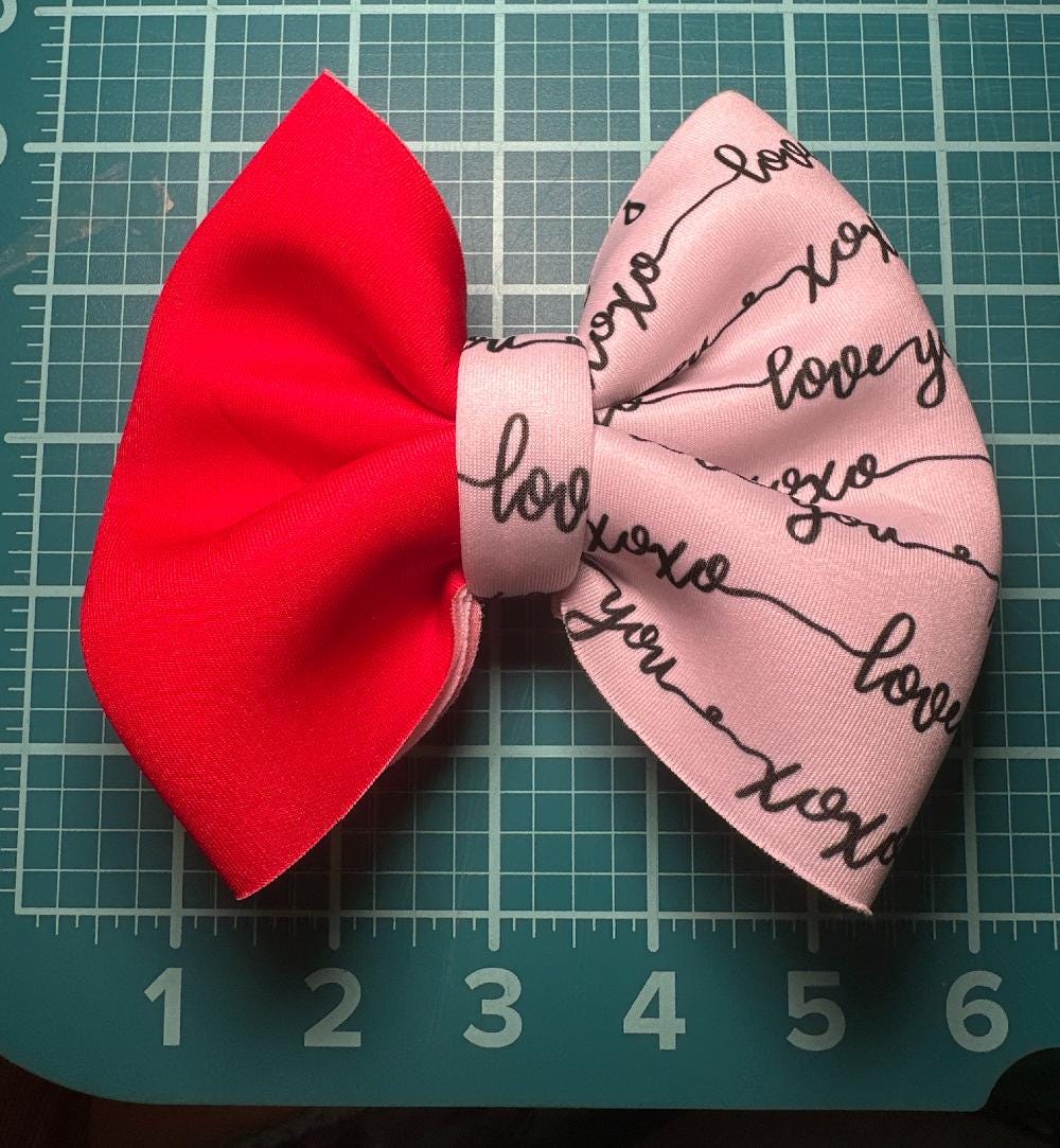 Hugs and Kisses Pinch Neoprene Hair bow