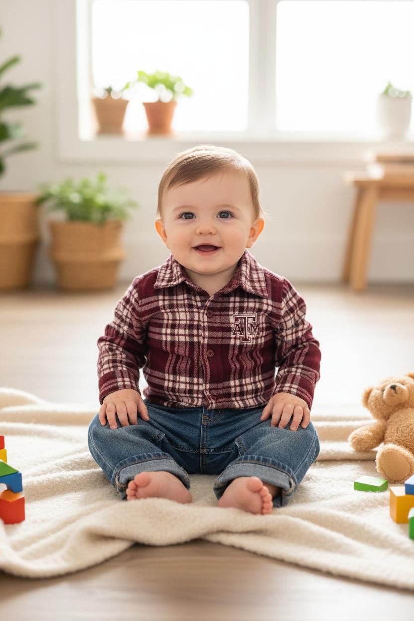 Texas A&M Aggies Infant Plaid Hopper