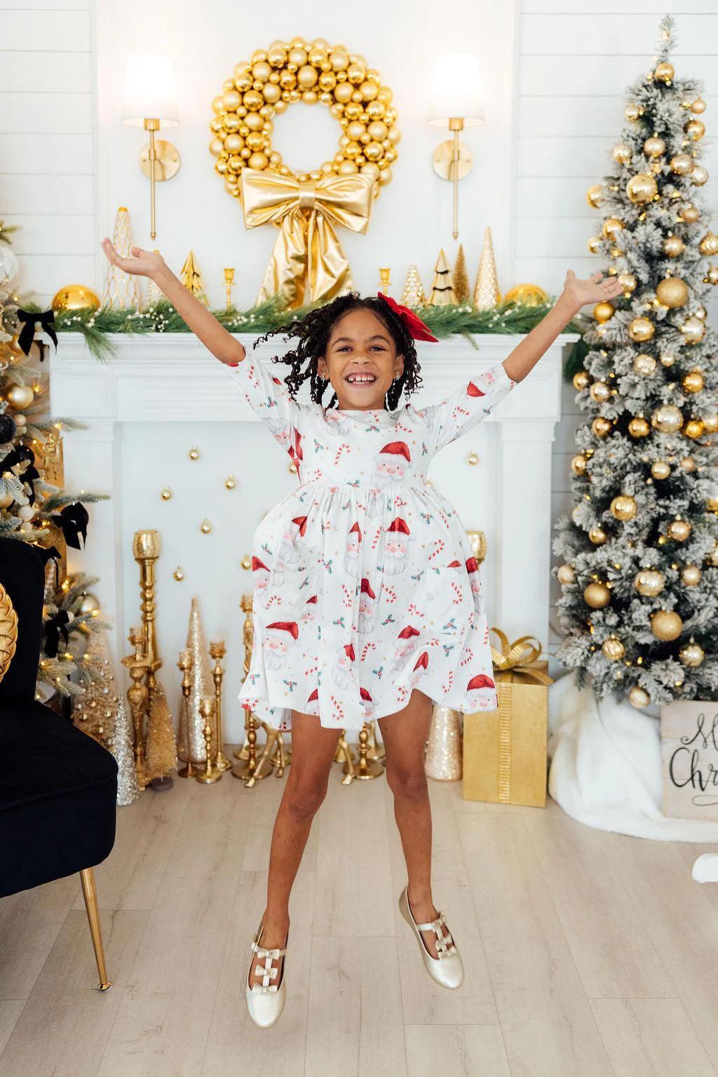 Mistletoe Magic 3/4 Sleeve Pocket Twirl Dress