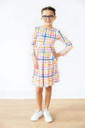 Plaid About You Long Sleeve Pocket Twirl Dress