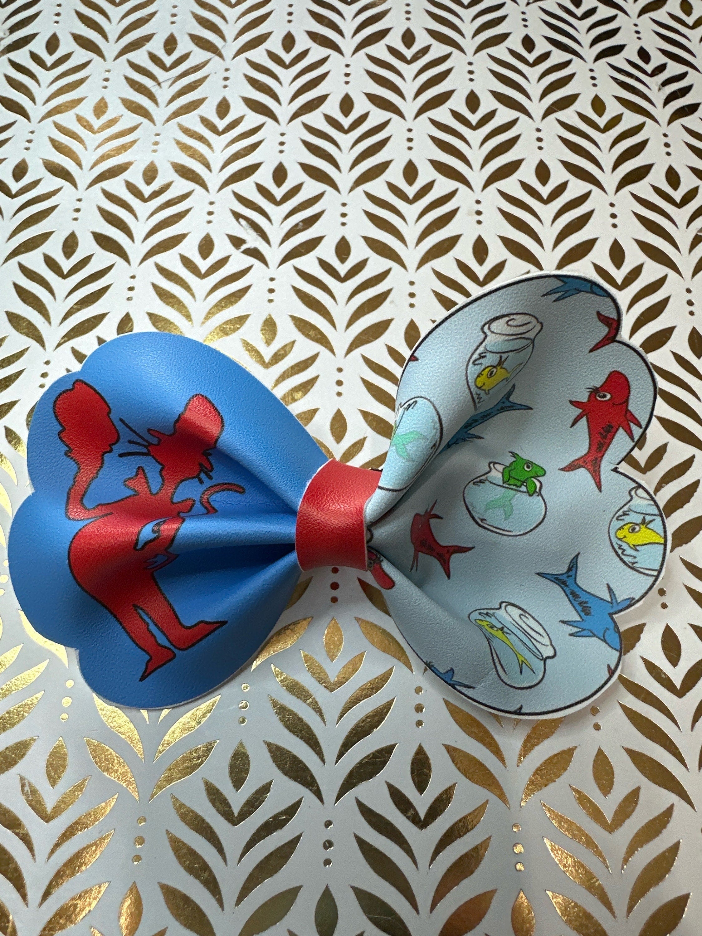 Dr Seuss Faux Leather Hair bows