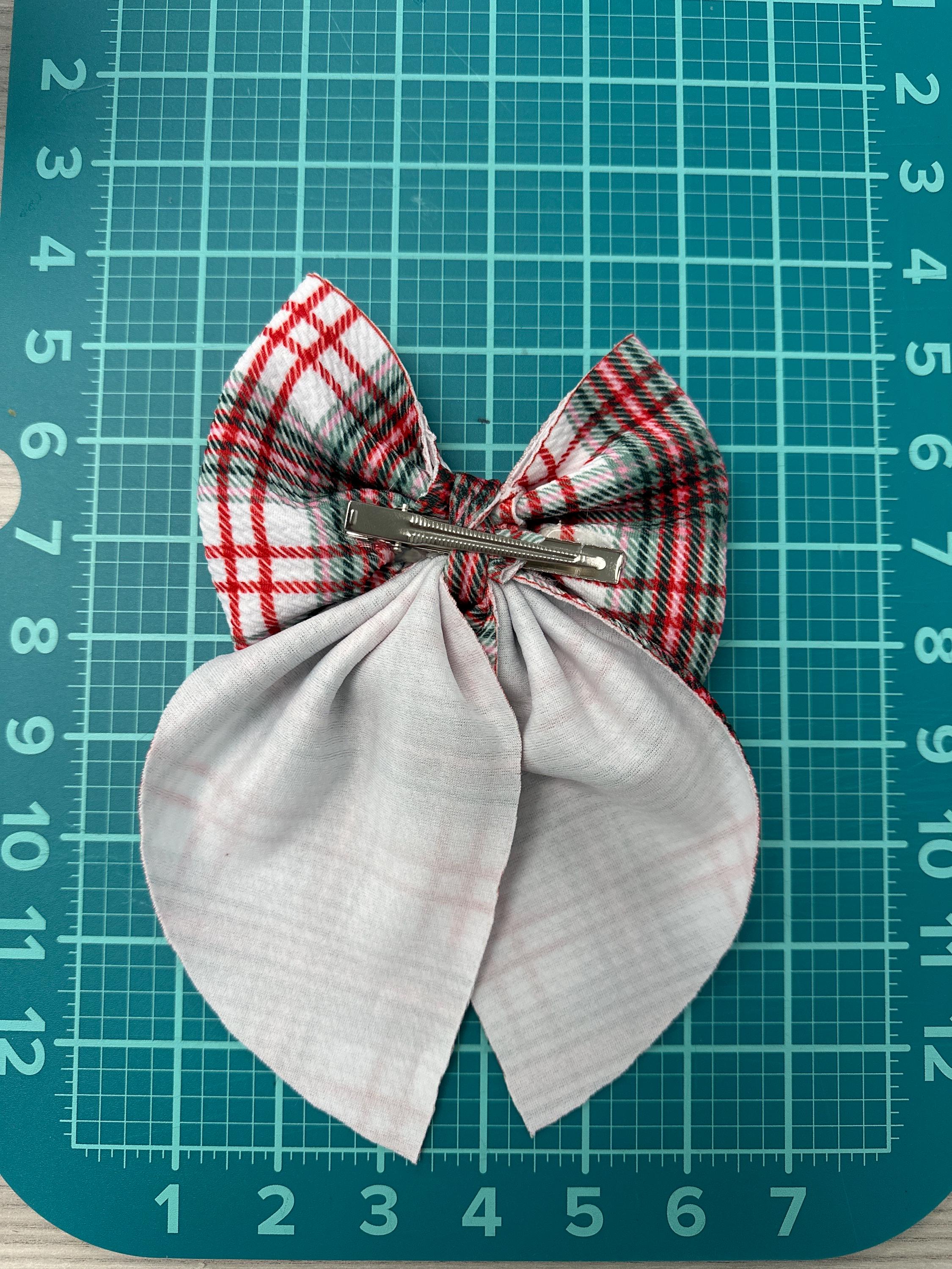 Vintage Christmas Flowy Sailor Fabric Hair Bows