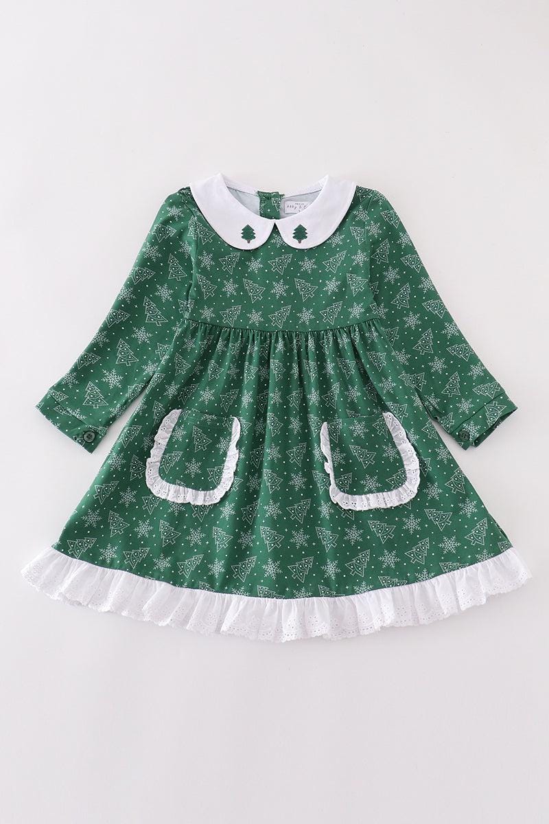 Green Christmas Tree Holiday Dress