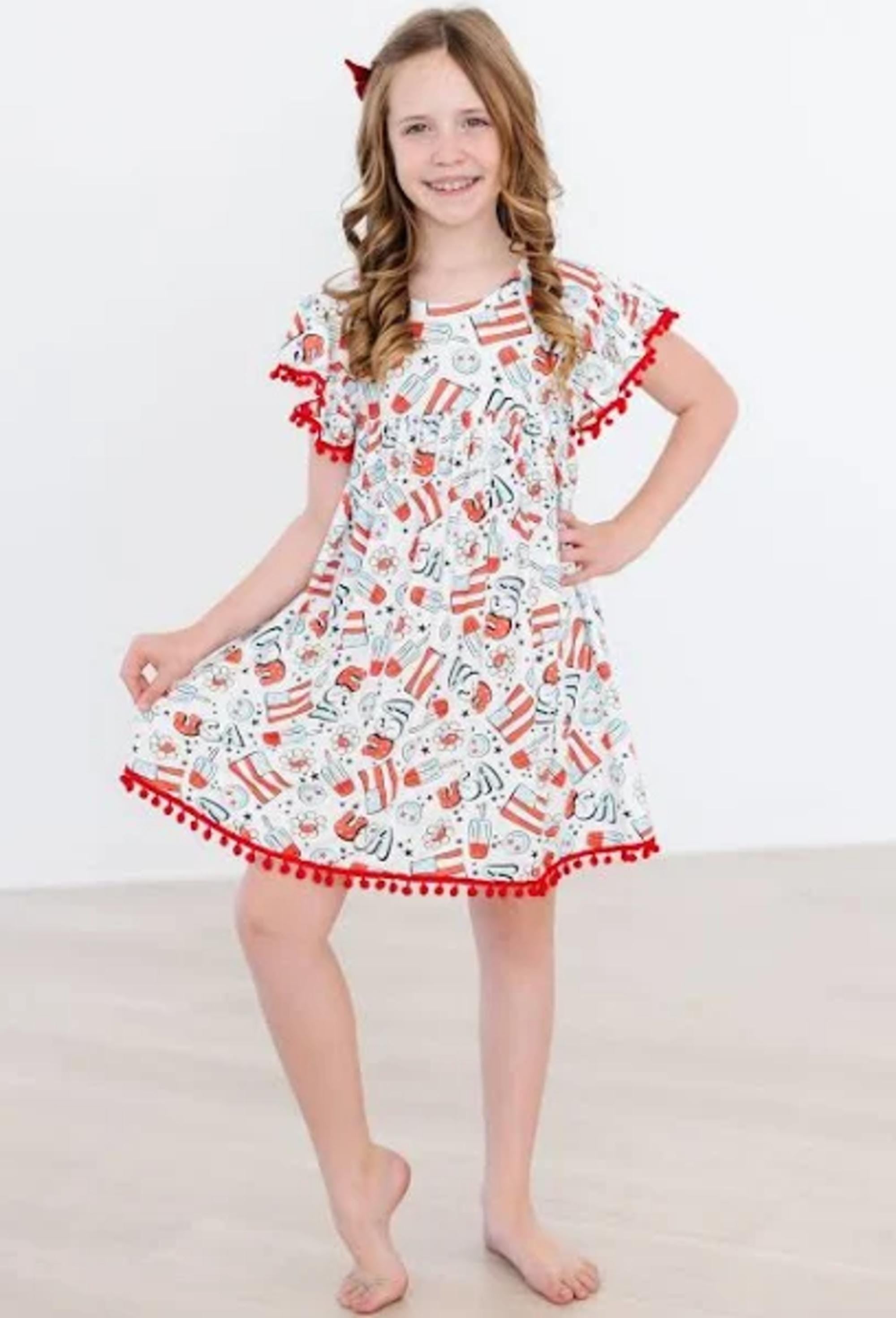 Star Spangled Cutie Pom Pom Dress