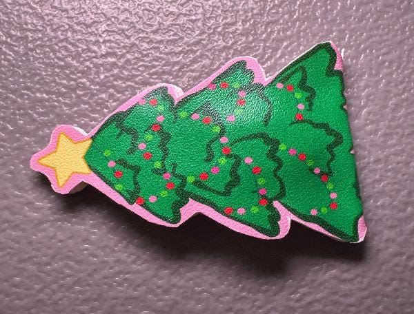 Christmas Faux Leather Hair Clip