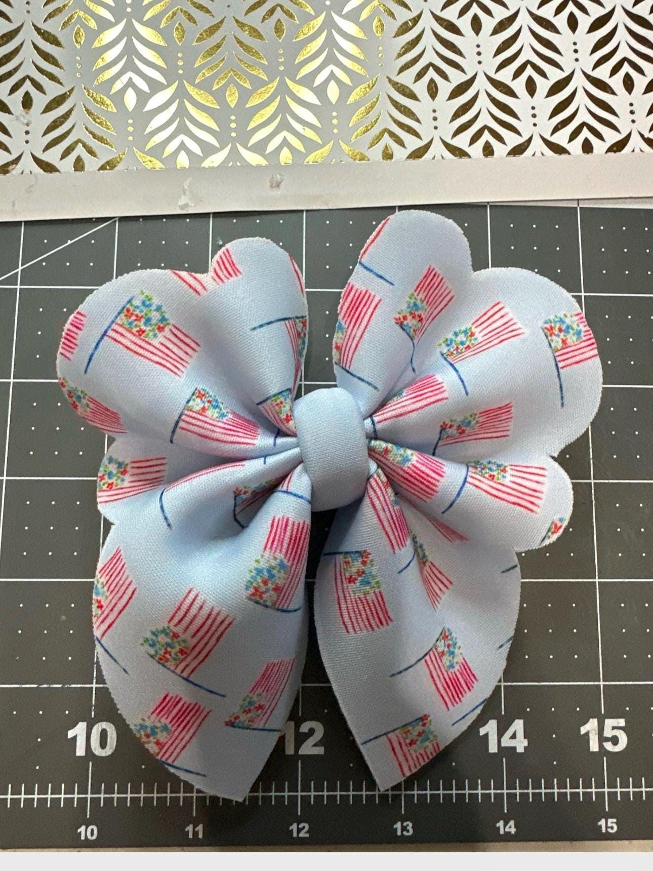 Floral USA Shapes Bubble Neoprene Hair bows