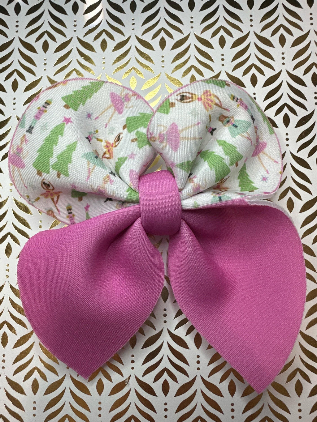 Holly Jolly Christmas Bubble Sailor Neoprene Hair Bows