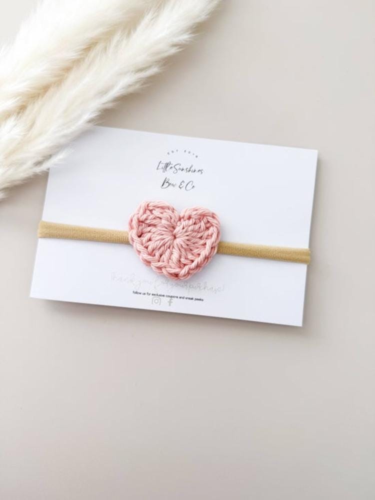 Crochet Heart Nylon Headband