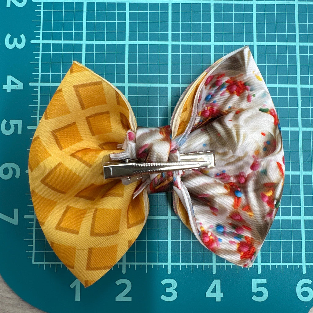 Ice Cream Treats Pinch Fabric Hair bow