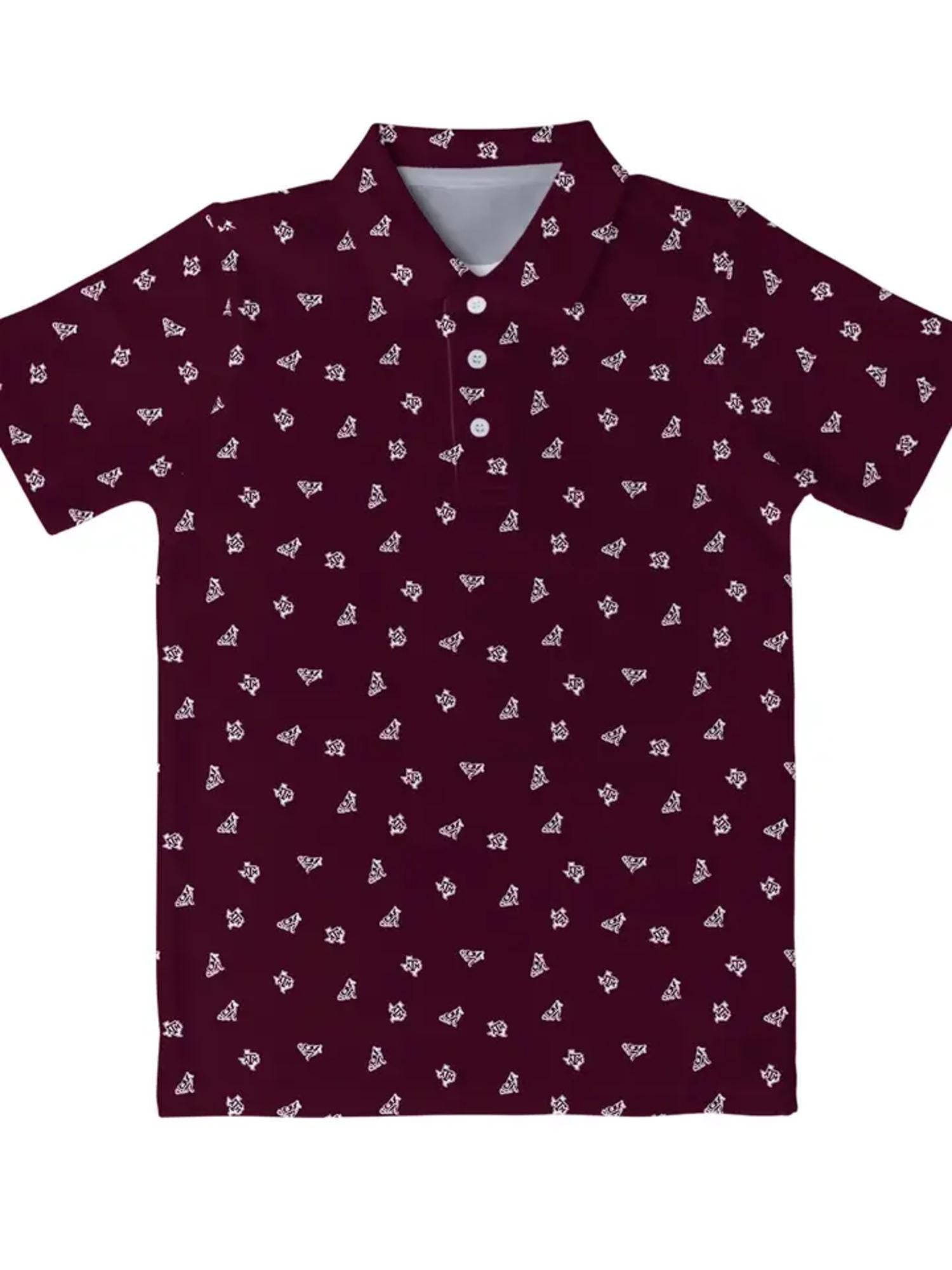 Texas A&M Aggies Repeat Logo Short Sleeve Polo Shirt