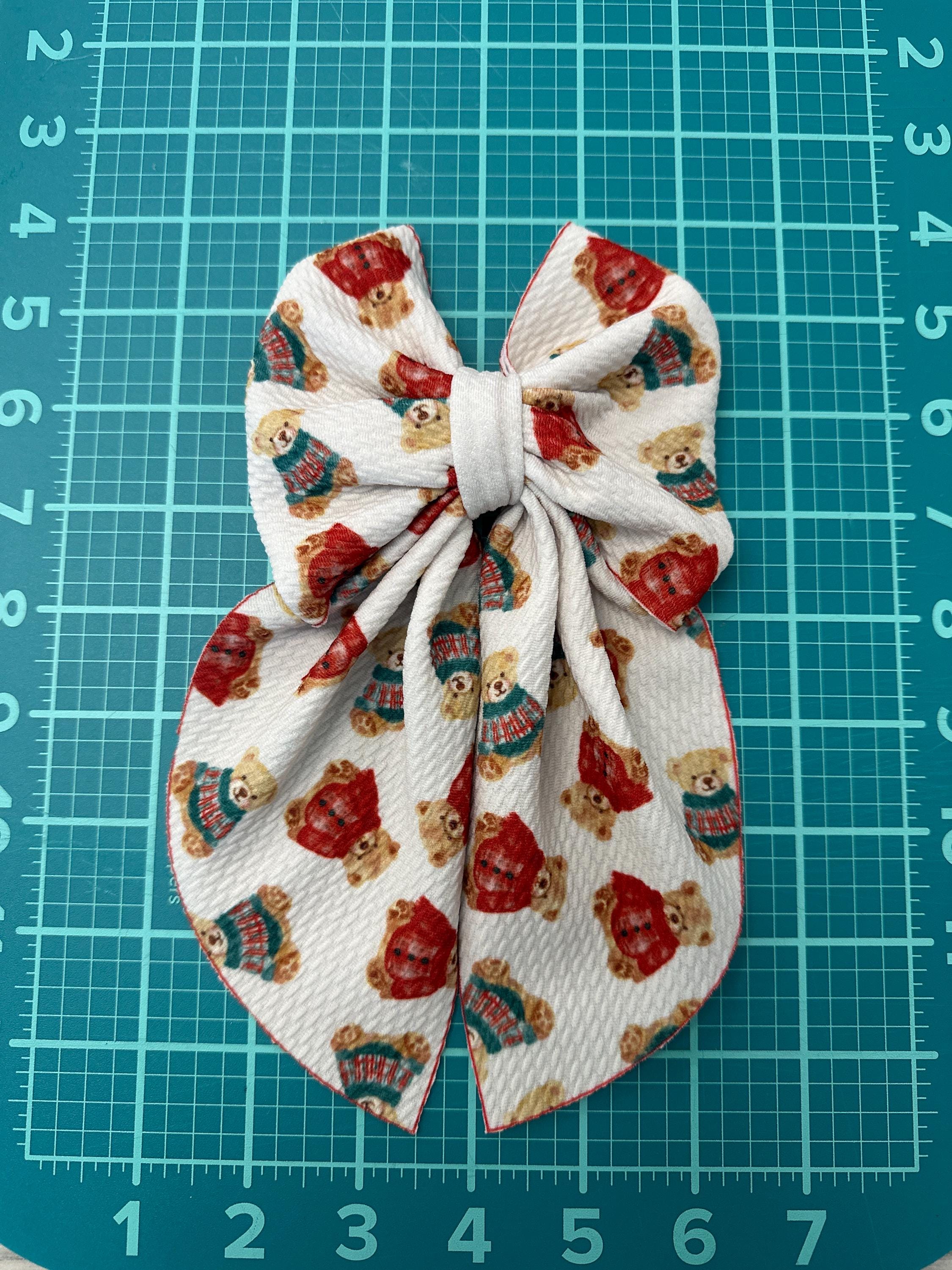 Vintage Christmas Flowy Sailor Fabric Hair Bows