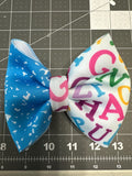 Alphabet Pinch Fabric Hair bow