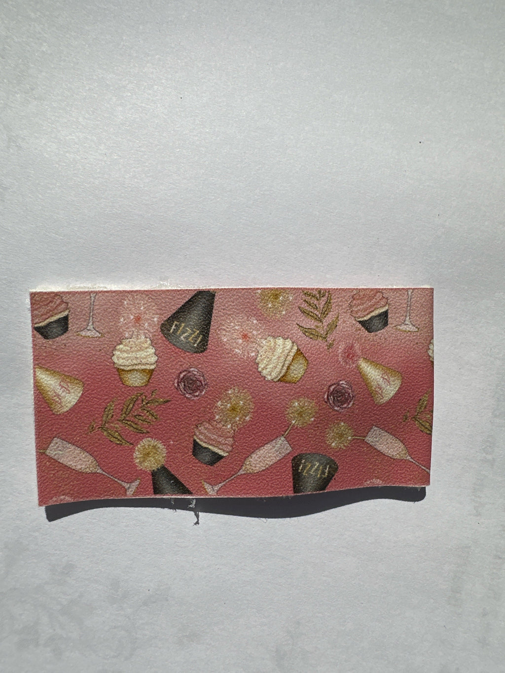 Pink Champagne Faux Leather Hair Clip
