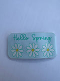 Pastel Spring Garden Faux Leather Hair Clip